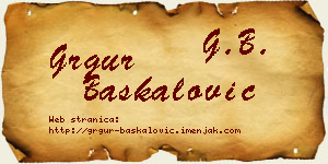 Grgur Baškalović vizit kartica
